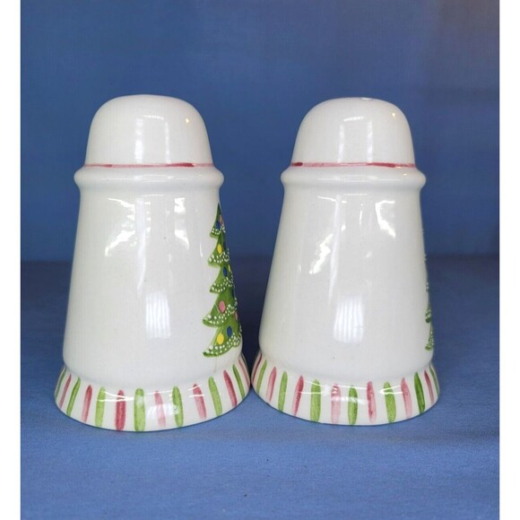 Christmas Salt & Pepper Shakers Hand Painted & made by Laurie Gates LA Pottery - Picture 4 of 8